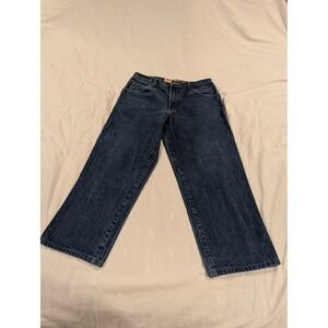 Route 66 Mens Regular Fit Straight Leg Dark Wash Denim Blue Jeans 36x32